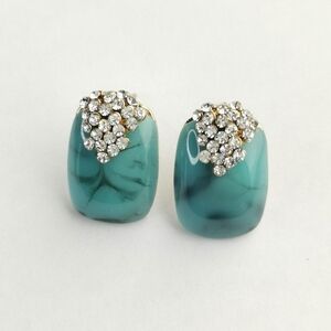 𝅺NEW  faux turquoise and crystal earrings